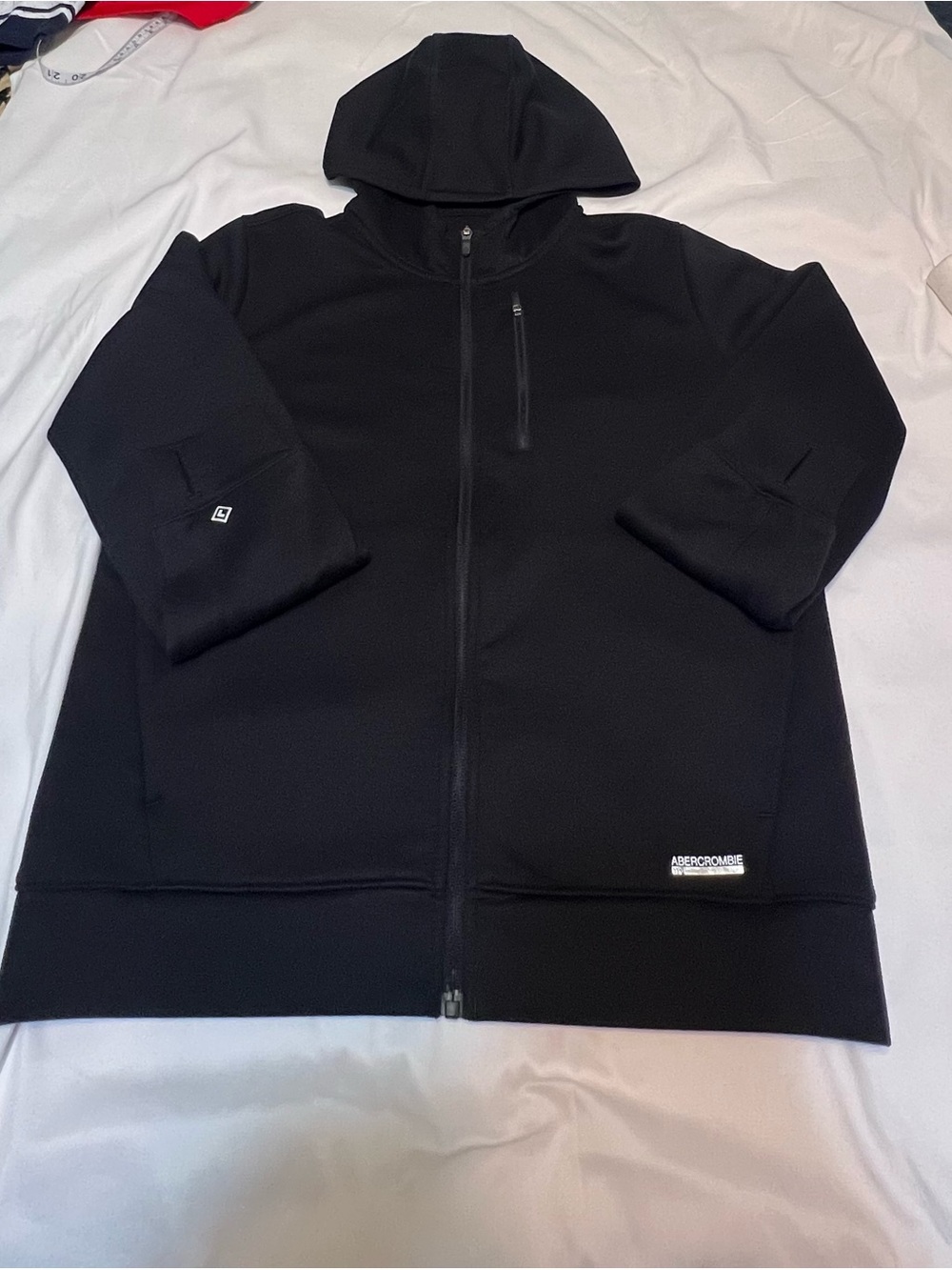 abercrombie kids Black Hooded medium weight Hooded Zip Jacket